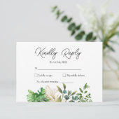 Elegante Botanische Blad Bruiloft Uitnodiging (Staand voorkant)