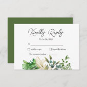 Elegante Botanische Blad Bruiloft Uitnodiging (Voorkant / Achterkant)