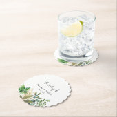 Elegante Botanische Blad Bruiloft Uitnodiging Kartonnen Onderzetters (Insitu)