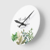 Elegante Botanische Blad Bruiloft Uitnodiging Ronde Klok (Hoek)