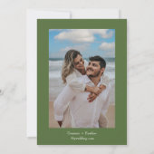 Elegante botanische blad bruiloftsinvatie save the date (Achterkant)