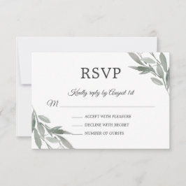 Elegante Botanische bladeren Bladgroen Goud Folie RSVP Kaartje