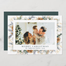 Elegante botanische bladeren | Donkergroene kerst