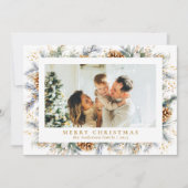 Elegante botanische bladeren | Foto: Vrolijk kerst Feestdagenkaart (Voorkant)