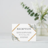 Elegante botanische bladeren gouden bruiloft RECEP Informatiekaartje (Staand voorkant)