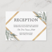 Elegante botanische bladeren gouden bruiloft RECEP Informatiekaartje (Voorkant)