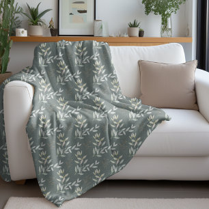 Elegante botanische bladeren op geweven stof fleece deken