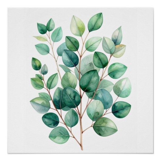 Elegante Botanische Bladeren Poster (Voorkant)