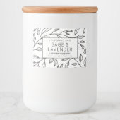 Elegante  Botanische Bladeren Product Jar Label Voedselcontainer Etiket (Voorkant)