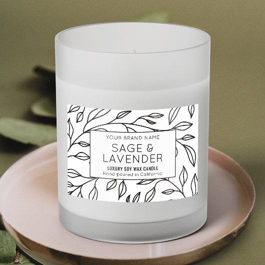 Elegante  Botanische Bladeren Product Jar Label Voedselcontainer Etiket