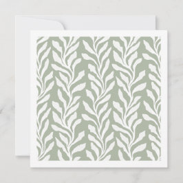 Elegante botanische bladeren Saliegroen Minimaal Notitiekaartje