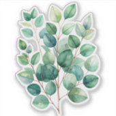 Elegante botanische bladeren transparante sticker (Voorkant)