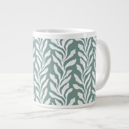 Elegante botanische bladeren zeegroen minimaal grote koffiekop