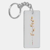 Elegante botanische bladertak sleutelhanger (Voorkant Links)