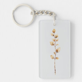 Elegante botanische bladertak sleutelhanger