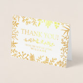 Elegante botanische bladfoto trouwkaart bedanken folie kaarten (Voorkant)