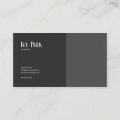 Elegante botanische bladlijnkunst zwart visitekaartje (Achterkant)