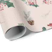 Elegante Botanische Bladpastel Cadeaupapier (Rol Hoek)