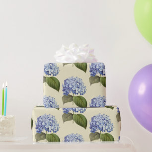 Elegante  Botanische Blauwe Hydrangea Bloem Cadeaupapier
