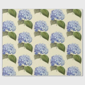 Elegante  Botanische Blauwe Hydrangea Bloem Cadeaupapier (Vlak)
