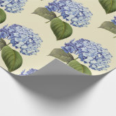 Elegante  Botanische Blauwe Hydrangea Bloem Cadeaupapier (Hoek)