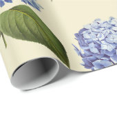 Elegante  Botanische Blauwe Hydrangea Bloem Cadeaupapier (Rol Hoek)