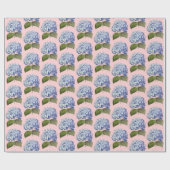 Elegante  Botanische Blauwe Hydrangea Bloem Cadeaupapier (Vlak)