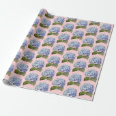 Elegante  Botanische Blauwe Hydrangea Bloem Cadeaupapier (Uitgerold)