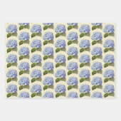 Elegante Botanische Blauwe Hydrangea Bloem Inpakpapier Vel (Voorkant)