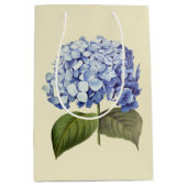 Elegante  Botanische Blauwe Hydrangea Bloem Medium Cadeauzakje (Voorkant)