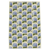 Elegante  Botanische Blauwe Hydrangea Bloem Medium Cadeauzakje (Achterkant)