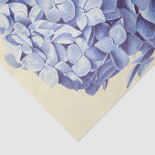Elegante Botanische Blauwe Hydrangea Bloem Tissuepapier (Detail)