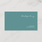 Elegante  botanische Blauwgroen en beige Visitekaartje (Achterkant)
