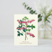 Elegante  Botanische Bloedende Hartbloem Briefkaart (Staand voorkant)