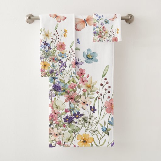 Elegante Botanische Bloem Bad Handdoek (Insitu)