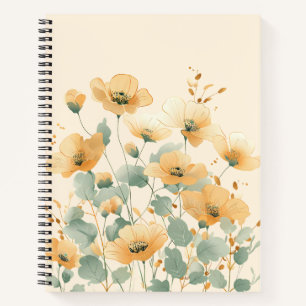 Elegante Botanische Bloem Ontwerp Notitieboek (