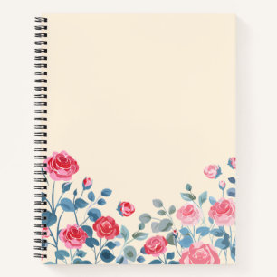 Elegante Botanische Bloem Ontwerp Notitieboek (