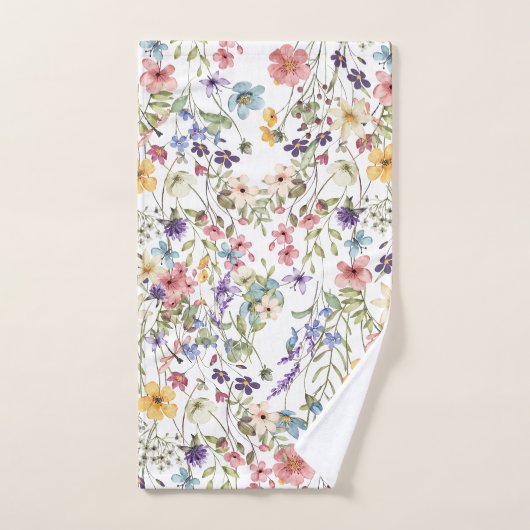 Elegante botanische bloem op een witte achtergrond bad handdoek (Handdoek)