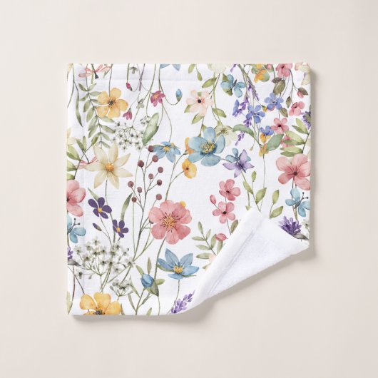Elegante botanische bloem op een witte achtergrond bad handdoek (Wasdoekje)
