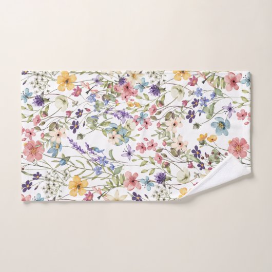 Elegante botanische bloem op een witte achtergrond bad handdoek (Handdoek)