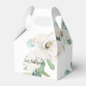 Elegante botanische bloem waterverf bruiloft wit bedankdoosjes (Achterkant)