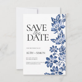 Elegante Botanische Bloemachtige Bruiloft Save The Date
