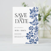 Elegante Botanische Bloemachtige Bruiloft Save The Date (Staand voorkant)