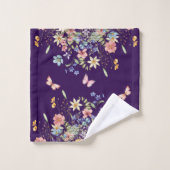 Elegante Botanische Bloemen Bad Handdoek (Wasdoekje)
