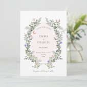 Elegante Botanische Bloemen bruiloft Bewaar de dat Kaart (Staand voorkant)