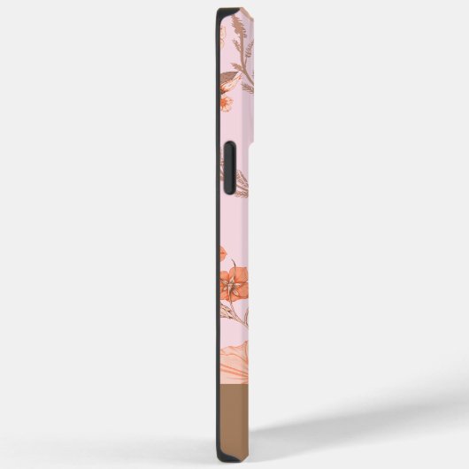 Elegante Botanische Bloemen Gepersonaliseerd Afstu Case-Mate iPhone Case (Achterkant / Rechts)