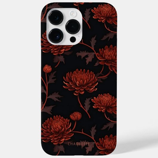 Elegante Botanische Bloemen Gepersonaliseerde Naam Case-Mate iPhone Case (Achterkant)
