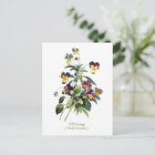Elegante Botanische Bloemen Pansy Briefkaart (Staand voorkant)