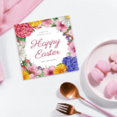 Elegante Botanische Bloemen Pasen Platte Vakantie Feestdagenkaart