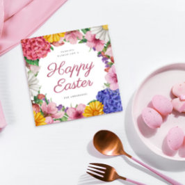 Elegante Botanische Bloemen Pasen Platte Vakantie  Feestdagenkaart